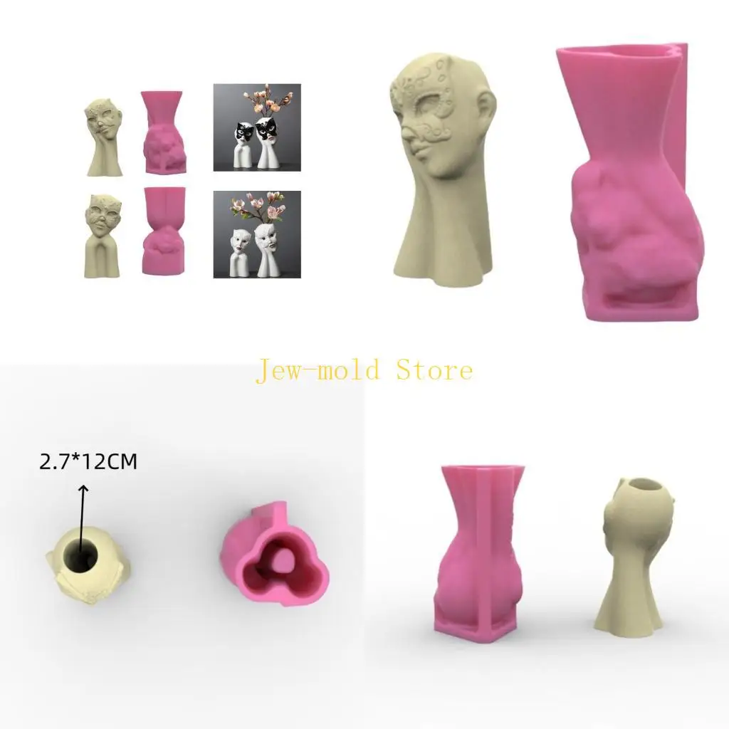 

C71B Элегантные девушки Маски садовые горшки плесень силиконовые плесени Прочные поставки