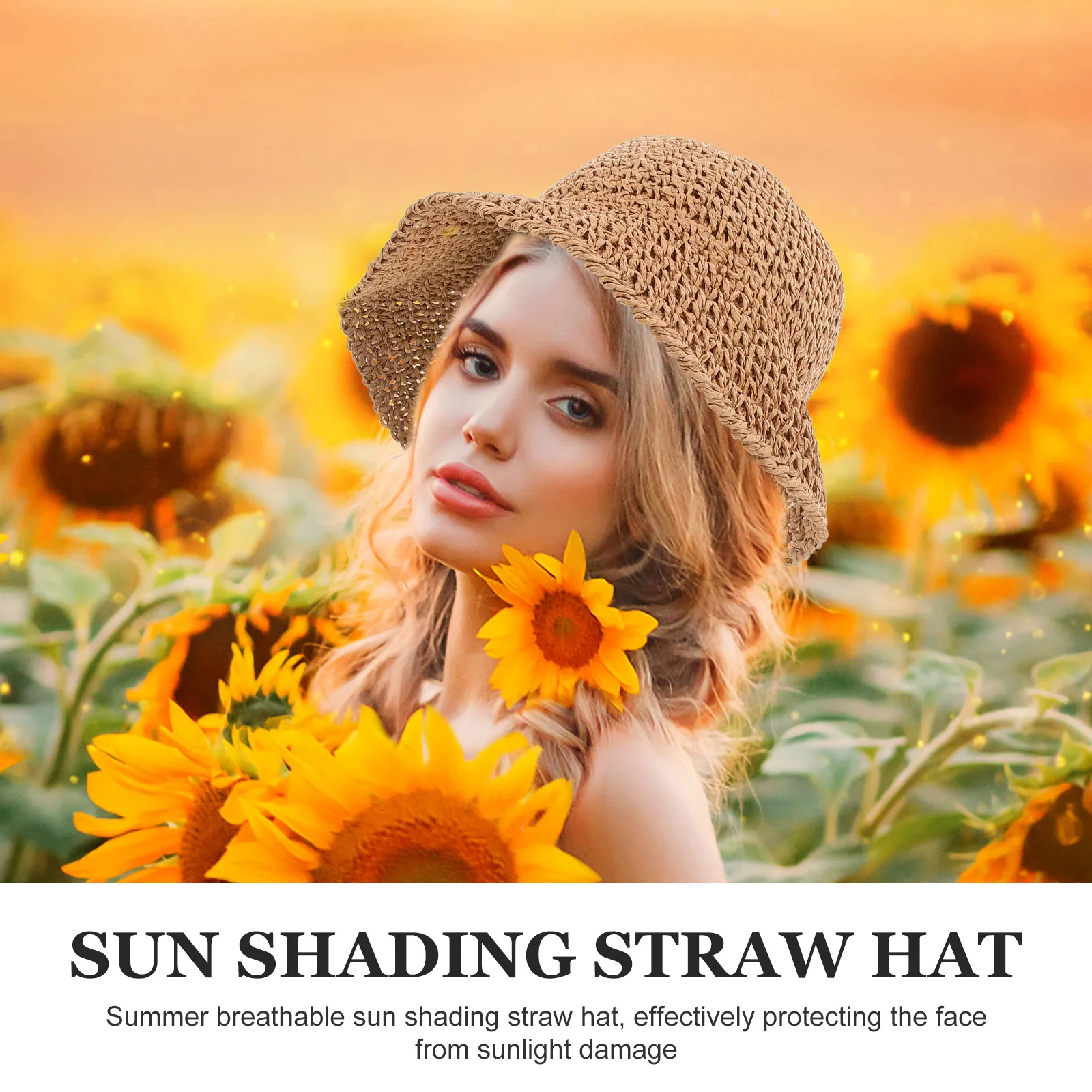 

Summer Straw Sun Hat Women Foldable Beach Bucket Cap Cardigan Color M 56 58 cm Lightweight Breathable Sun Protection Travel
