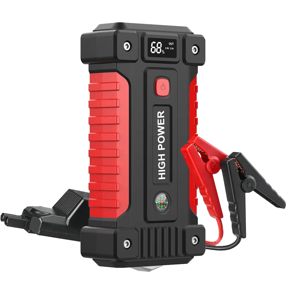 2000A Battery Jumper Starter Portable (for 6.0L Gas or 5.0L Diesel Engine), Car Battery Jump Starter LED Light/USB QC3.0