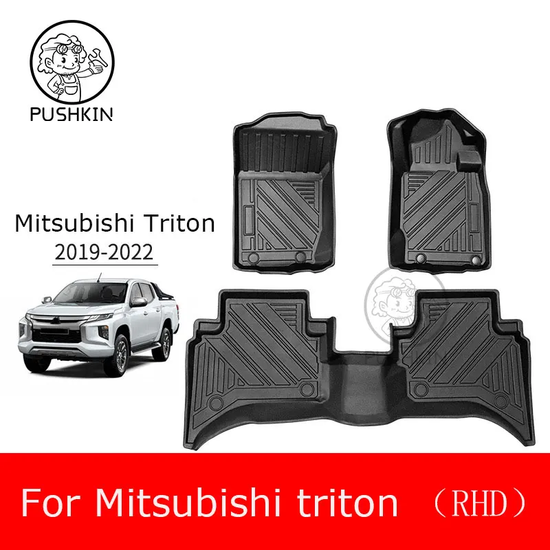 

Car Carpets Fit For Mitsubishi Triton L200 2019 2020 2021 2022 3D Floor Mats TPE Right Hand Driving Car