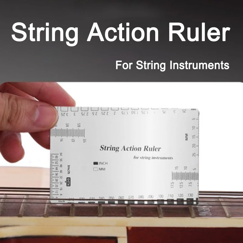 Règle d'action à cordes en acier inoxydable – Jauge de précision pour la configuration et la mesure de la guitare/basse