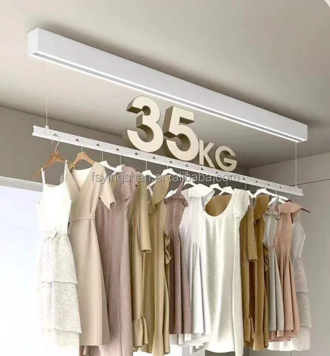 High Quality Smart Home Electric Ceiling Laundry Drying Rack Automatic Folding Aluminum Hanger Convenient Clothes Drying