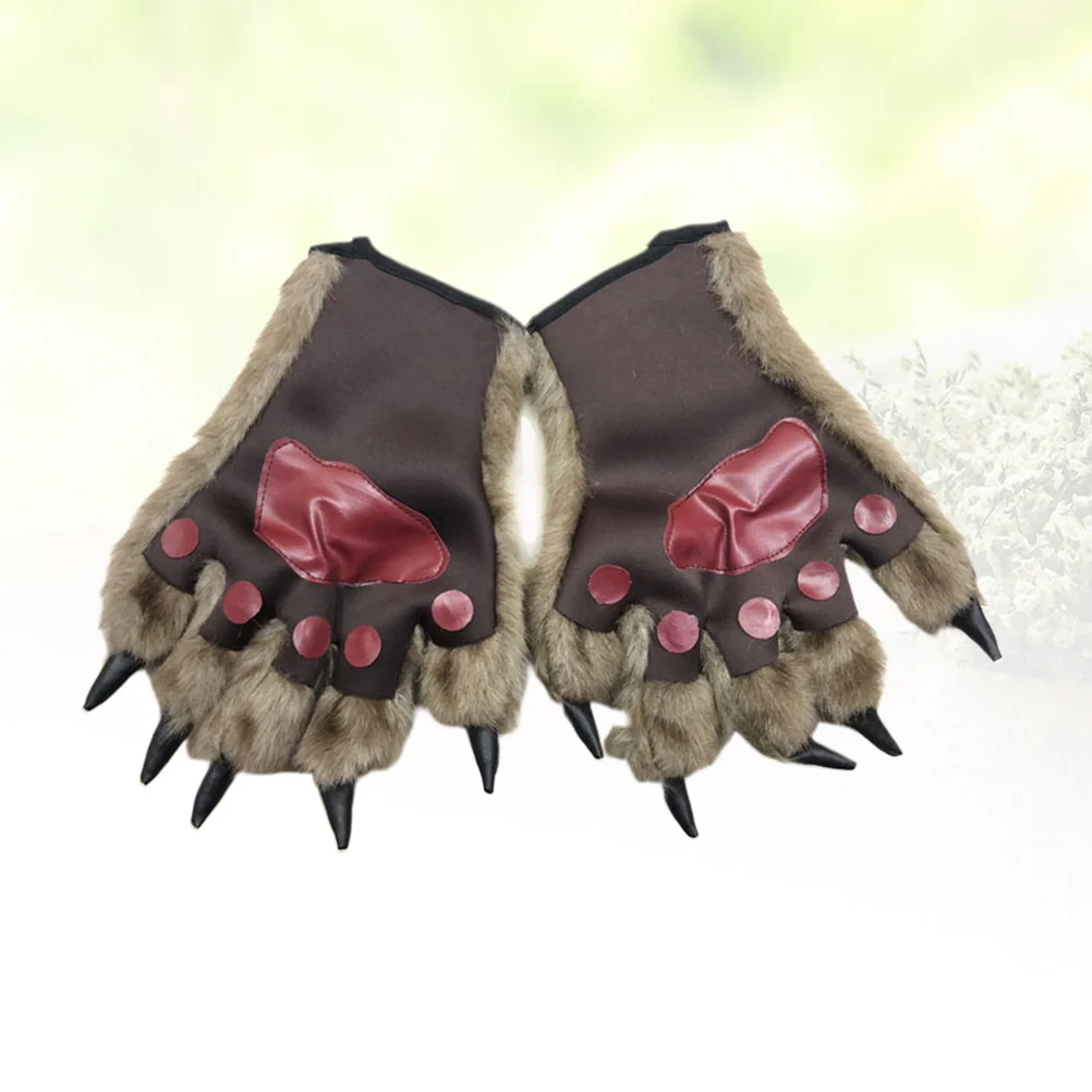 

1 пара перчаток для костюма волка, дизайн лапы оборотня, прочные, удобные для Хэллоуина, маскарада, вечеринки, перчатки с волчьей лапой