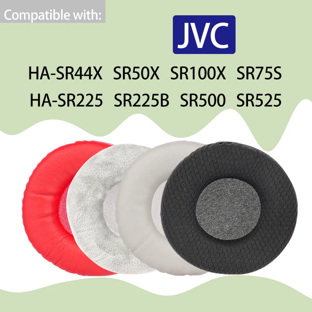 Almohadillas de espuma de cuero para auriculares JVC HA-SR44X SR50X SR100X SR75S SR225 SR225B SR500 SR525