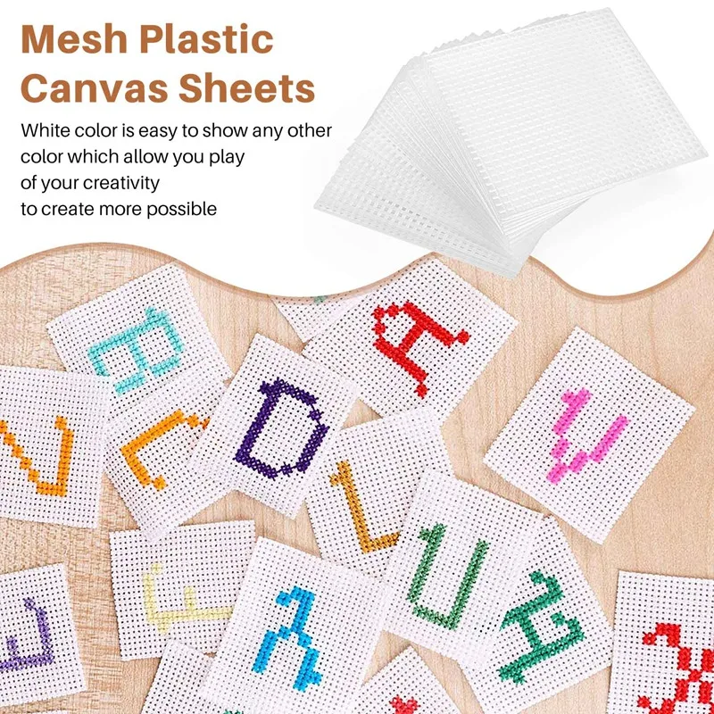 JHD-30 Pieces Plastic Mesh Canvas Sheets For Embroidery, Acrylic Yarn Crafting, Knit And Crochet Projects (10.6 X 10.6Cm)