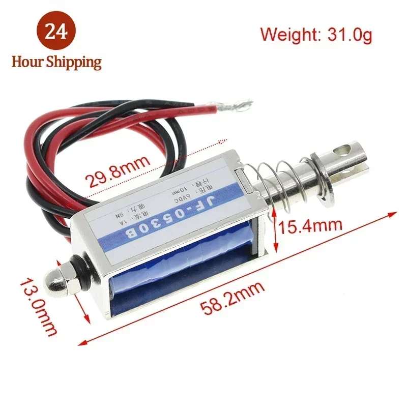 JF-0530B DC 6V 12V 24V Push&Pull type gangbei-0530B Open Frame Electromagnet keepping Force 5N travel 10mm Linear Solenoid