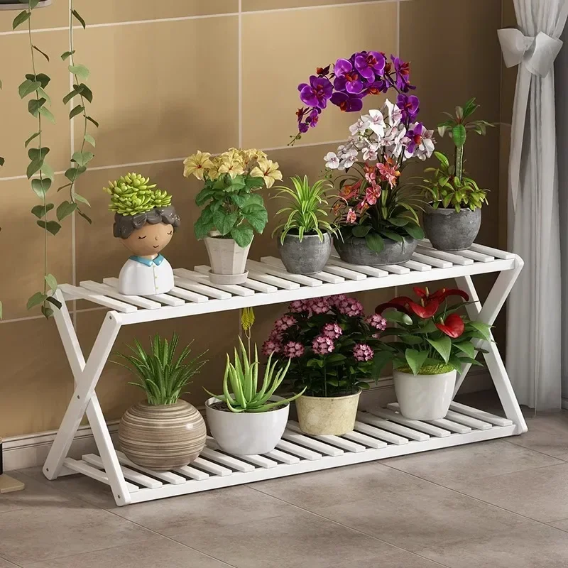 Flower rack, balcony decoration against the wall, dill succulent flower pot rack, living room window sill, solid wood shelf