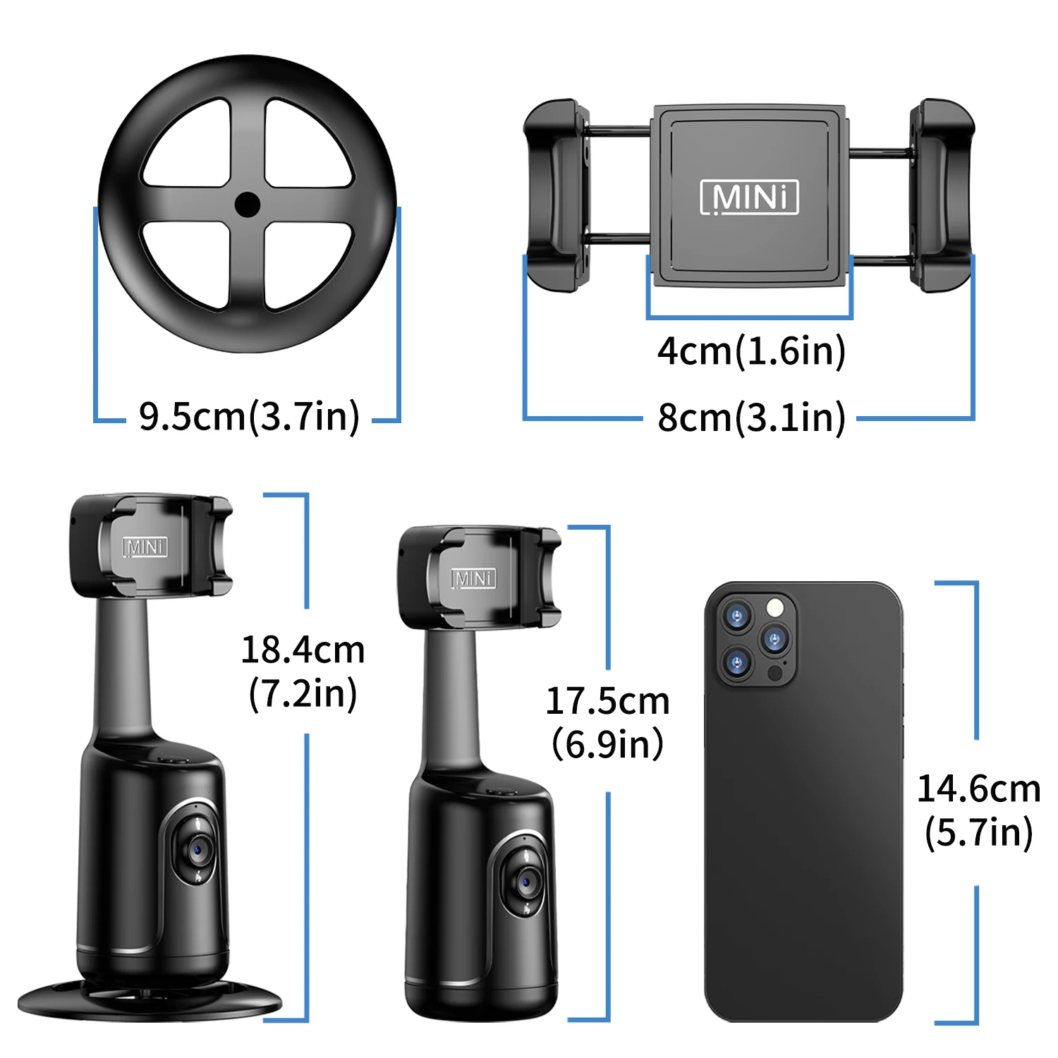 P01 Auto Face Tracking Gimbal AI Camera Desktop Smart 360 Rotation Phone Holder Stabilizer Stand Monopod For Smartphone Live images - 6