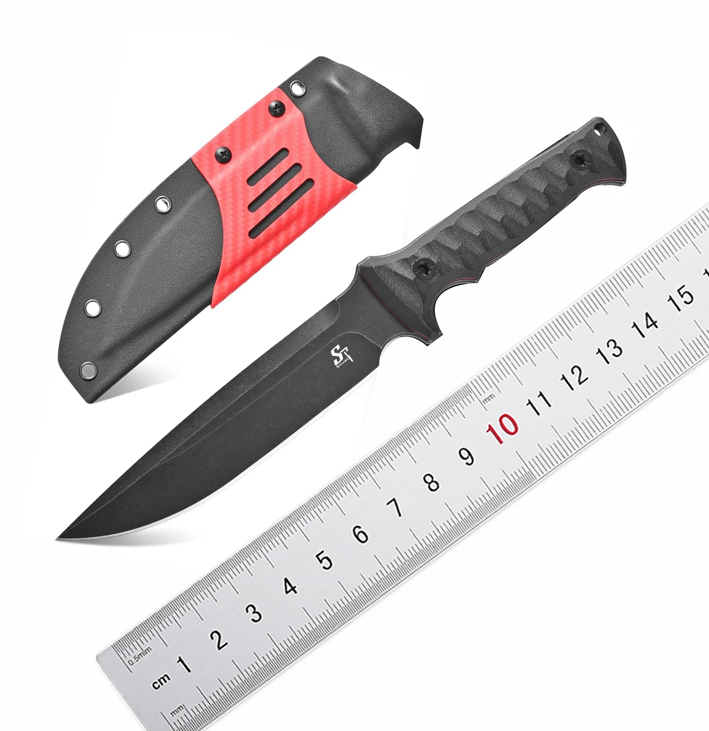 

Нож Sitivien ST35 с фиксированным лезвием G10, ручка AUS-10, прямой нож со стальным лезвием для кемпинга, охоты, рыбалки