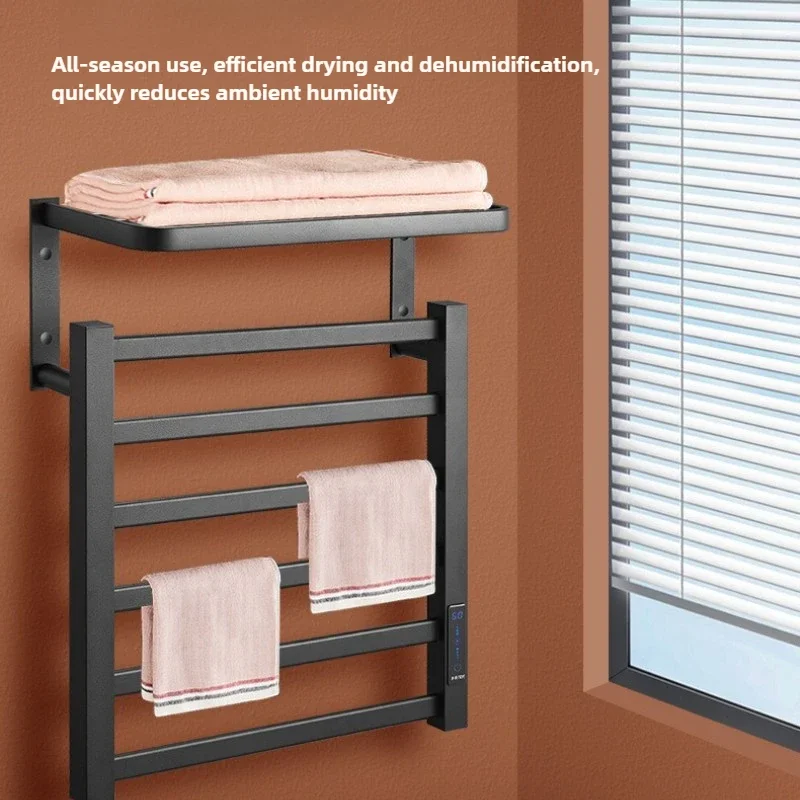 Carbon Fiber Electric Towel Rack,timed Drying,bath Towels,non Perforated Storage Rack,electric Heating Constant Temperature Rack
