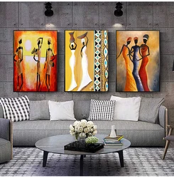 African Woman Classic Vintage Wall Art Canvas Painting Poster For Home Decor Posters And Prints Unframed Decorative Pictures