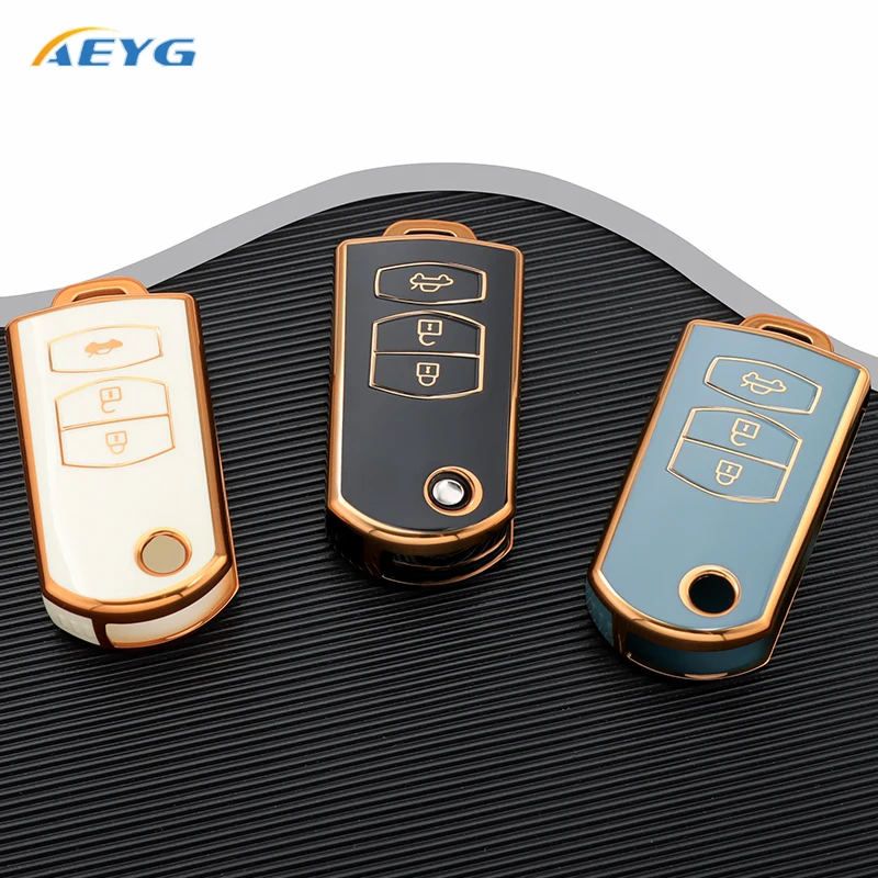 New 2 3 Button Car Folding Key Case Cover Shell Fob For Mazda 2 3 5 6 CX7 CX9 RX8 MX5 MPV Car Key Protection Shell Accessories