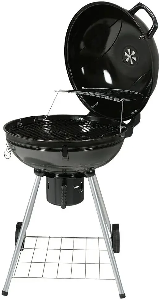 barbecue 22 inch round BBQ grills steel kettle charcoal grill with wheels Basket Ball style Outdoor BBQ Grill