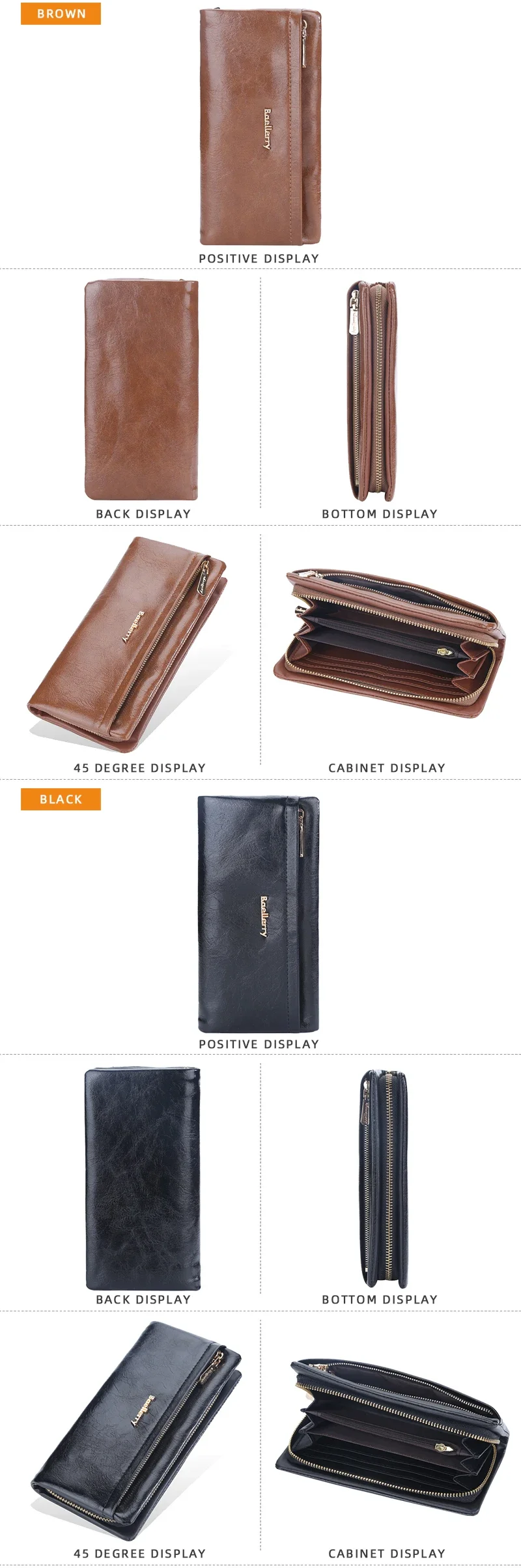 Baellerry Lange Damen-Geldbörsen, Tasche mit Handyfach, Namensgravur, Marken-Damen-Geldbörse mit Reißverschluss, Kartenhalter, Damen-Geldbörse für Mädchen – Detail 18