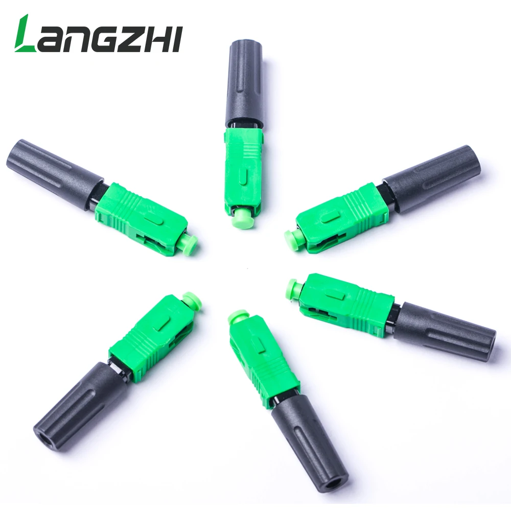 Langzhi 100 Cái/lốc SC Apc 50Mm Zf Cáp Quang Ftth SC Đầu Kết Nối SC/APC Nối Sc-Apc Đầu Nối Nhanh