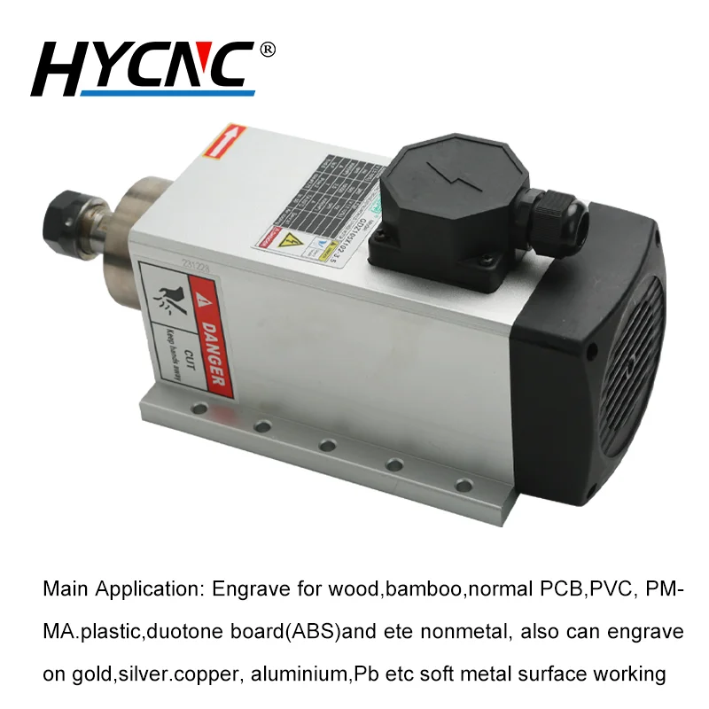 3.5KW تبريد الهواء المغزل ER20 مربع شفة تصاعد قاعدة المغزل المحرك 220 فولت 380 فولت 4 محامل ل CNC الخشب نحت المسوي طحن
