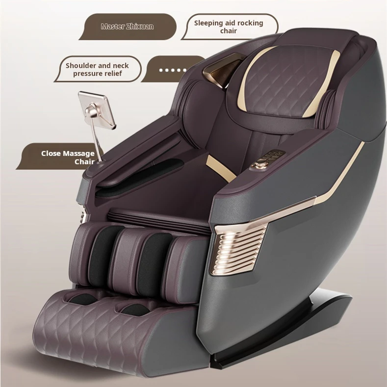 Chian Guangzhou Foshan Luxury Electric Body Foot 5d 4d 3d zero Gravity Spa Office Massage Sofa Quality Chair Full Body Brown