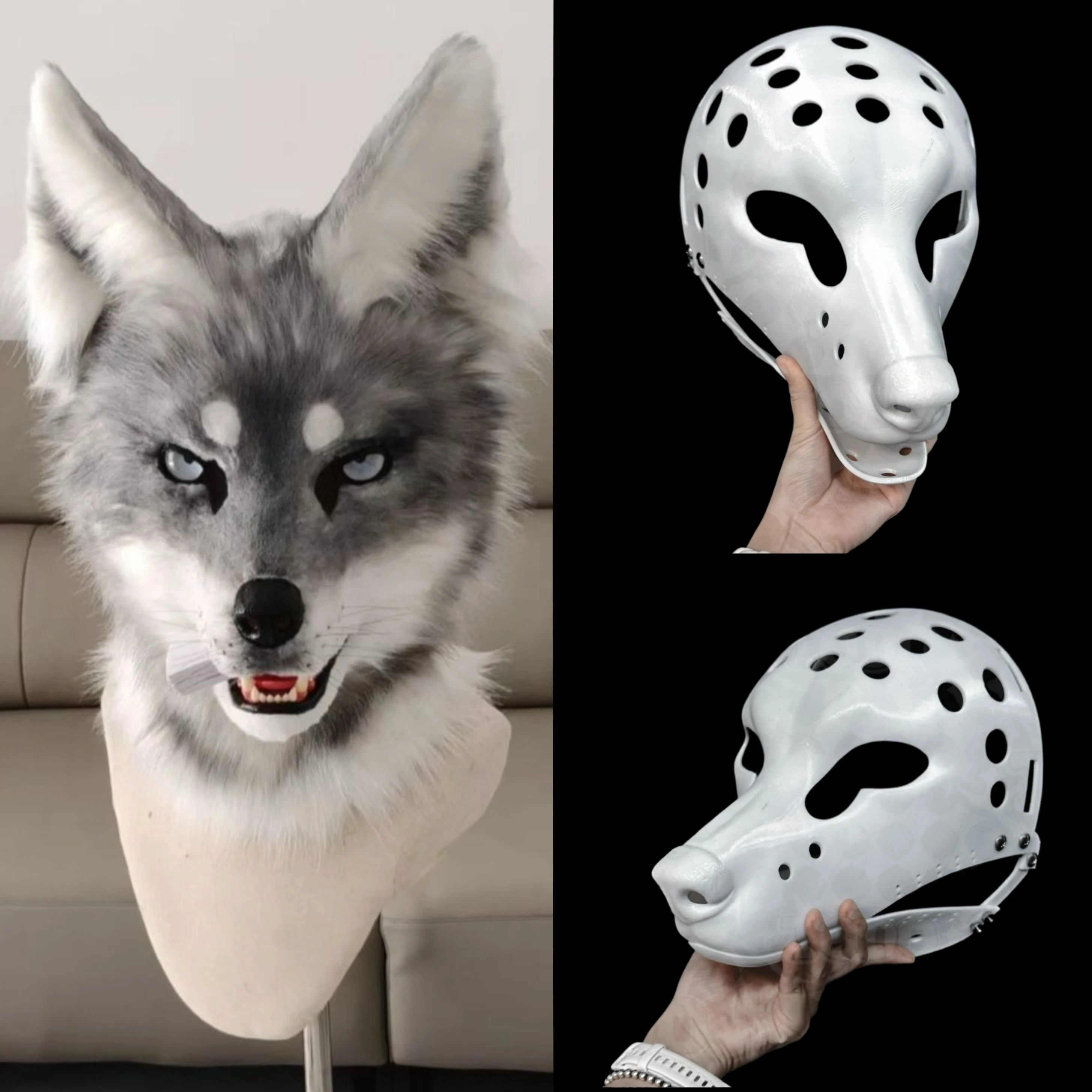 

Kigurumi Basic Mask Realistic Animal Skull Handsome Canine Tiger Sheepdog Movable Jaw Animal Skull Animation Accessories
