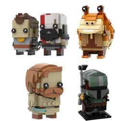 MOC movie Space Lukeed Figrues Brickheadzs God of War Cartoon Characters Kratos and Atreus Building Blocks Set Bricks kids Toy