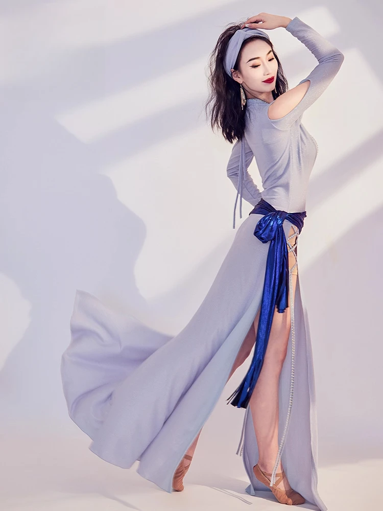 Traje de actuación brillante para danza del vientre en otoño e invierno