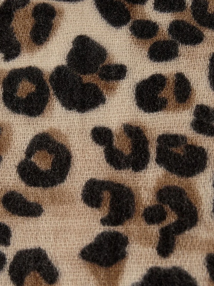 New 2024 Fashion Vintage Knitted Leopard Autumn Winter Women Scarf Headscarf Warm Pashmina Classic Soft Mujer Femme Wrap Shawl