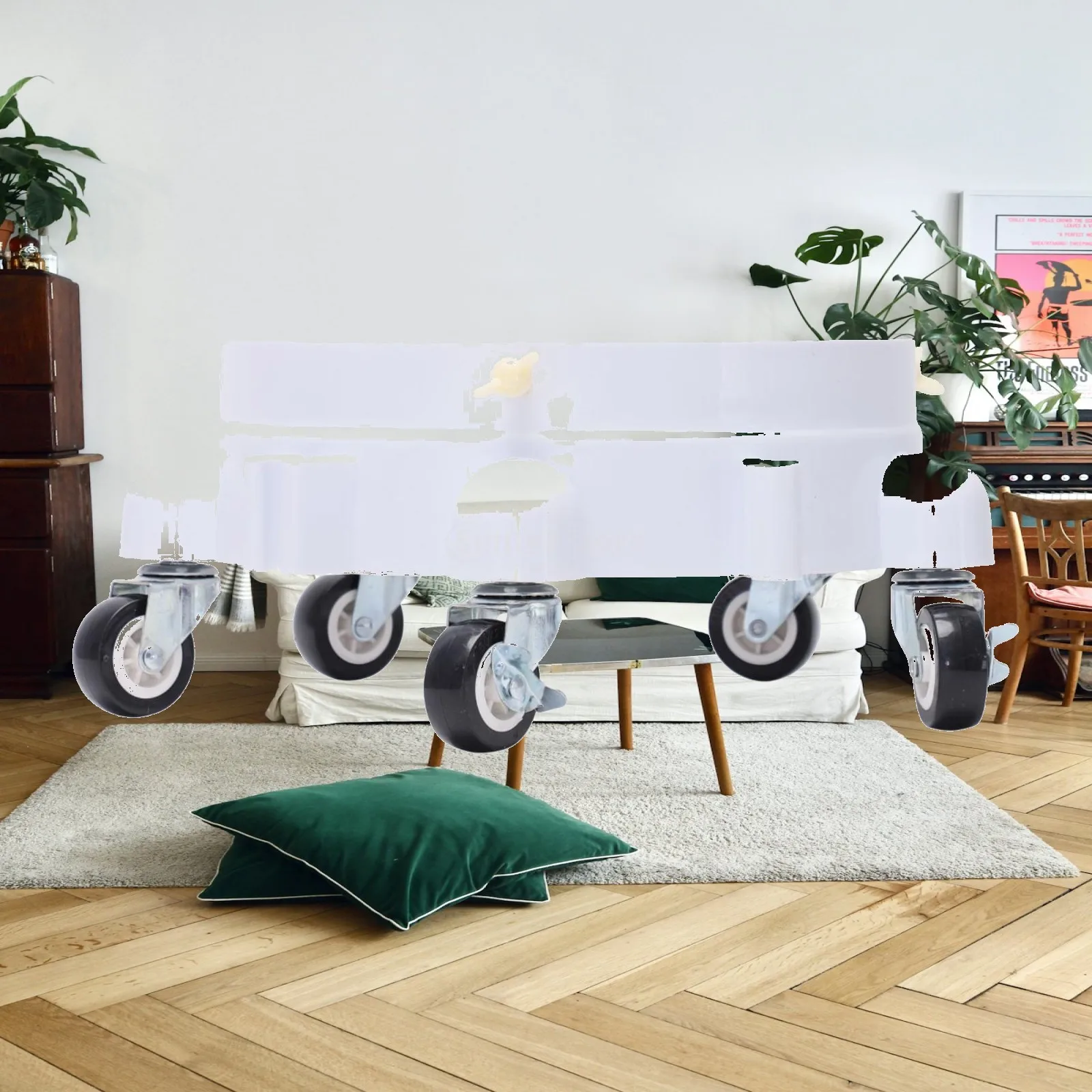 Premium Car Wash Bucket Dolly with 5 Swivel Wheels Portable Pail Stand 360 Rolling Base Multifunction PP Material for Cleaning