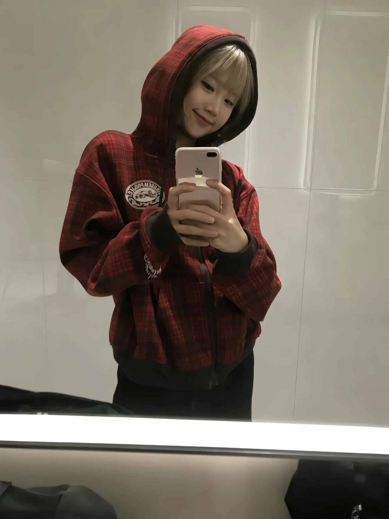 

American Sle Patchwork Plaid Embroidered Fce Hooded Open Cardigan Sweatirt Men's Loose Autumn Winter Commuting Versati...