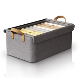 Steel Frame Collapsible Storage Boxes Dust-Proof Clothes Trousers Socks Home Organization Drawer Wardrobe Storage Box