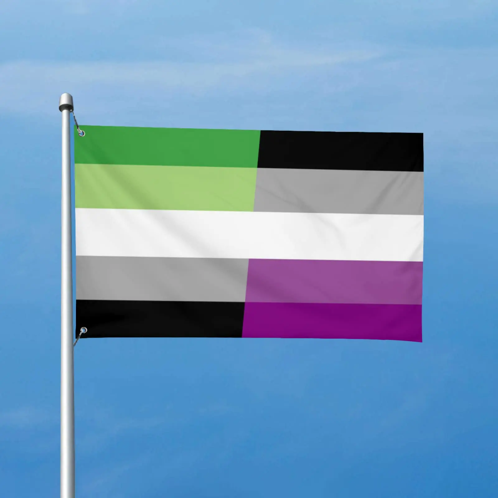 Flagnshow 100% Polyester Asexual and Aromantic Pride Flag