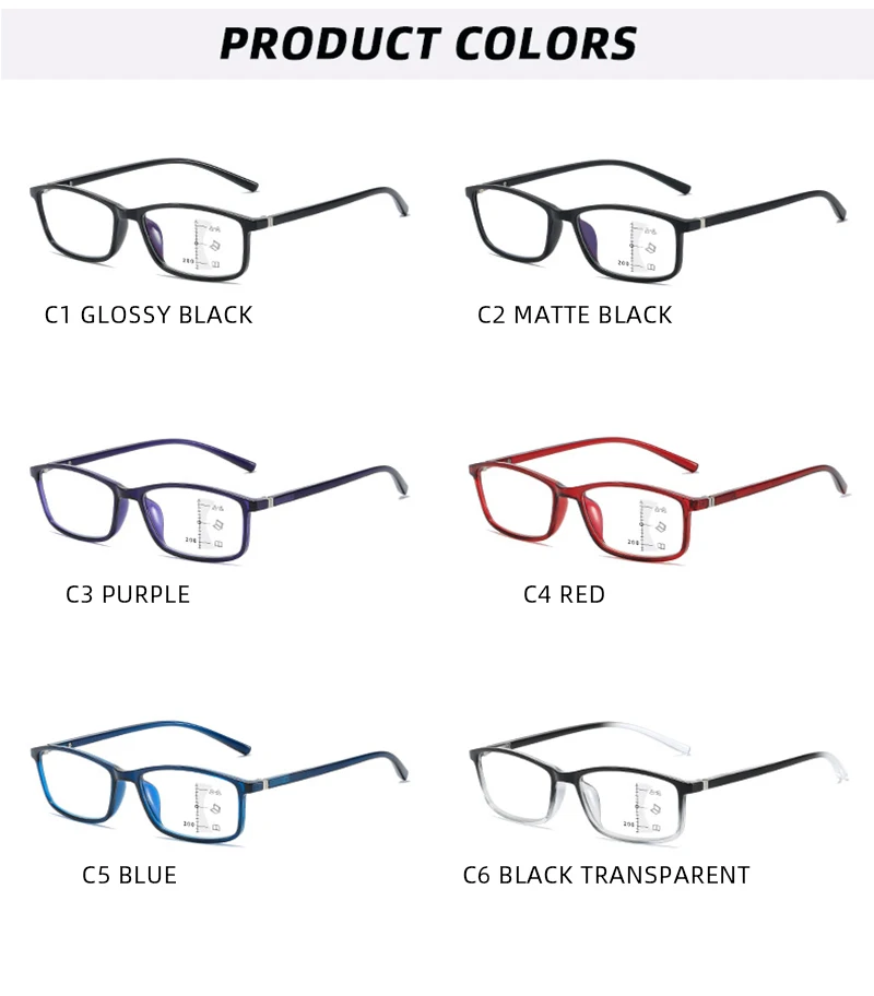 Ultraleichte, kleine Rahmen-Retro-Progressive-Multifokal-Lesebrille, blaues Licht blockiert Nah-Fernsicht-Anti-Augen-Brille – Detail 11