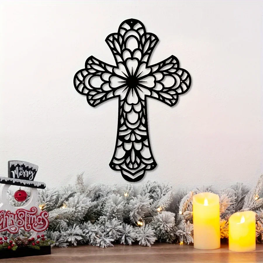 HelloYoung Creative Decorative Metal Wall Arts, Modern Fashing Hanging Decoration, Beautiful Vintage Decorative Hanging Crosses