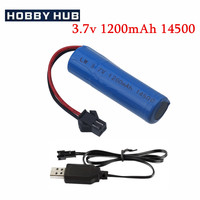 3.7V 1200mah Battery 14500 and charger For C2 D828 RC Stunt Dump Car Toy Accessory 3.7V 14500 Li-ion battery with SM-2P Plug