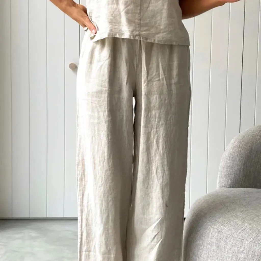 

Женский комплект брюк на бретельках без рукавов в европейском и американском стиле, свободная хлопково-льняная модная верхняя одежда, ароматная домашняя одежда