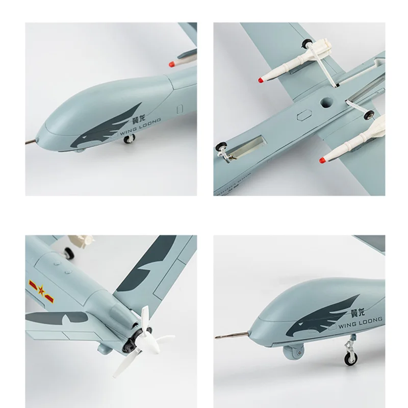 1:26 Scale Wing-loong UAV Simulation Alloy Airplane Model Military Militarized Combat Aircraft Collection Toy Gift