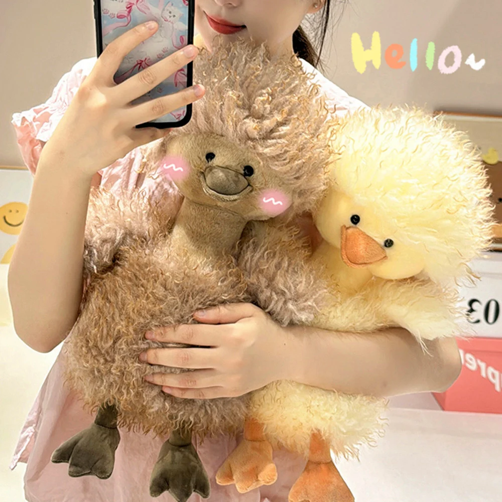 Kawaii anatra gialla farcito animale da fattoria carino rosa anatroccolo peluche realistico anatra kaki bambole morbide giorno di pasqua regalo per bambino