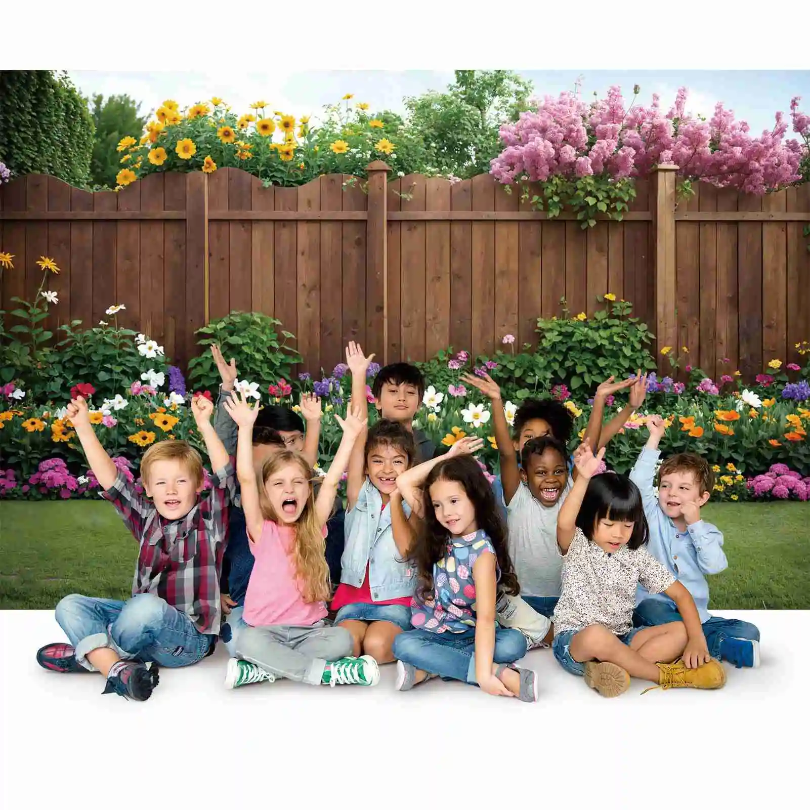 Spring Garden Cenários De Fotografia De Parede De Madeira, Decoração Do Partido, Personalizado Kids Photo Background, Photoshoot Props