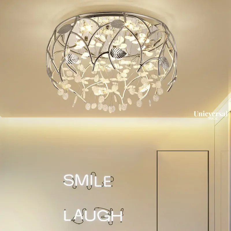 Bird's nest ceiling light led modern simple round living room creative bedroom lamps and lanterns crystal ceiling light