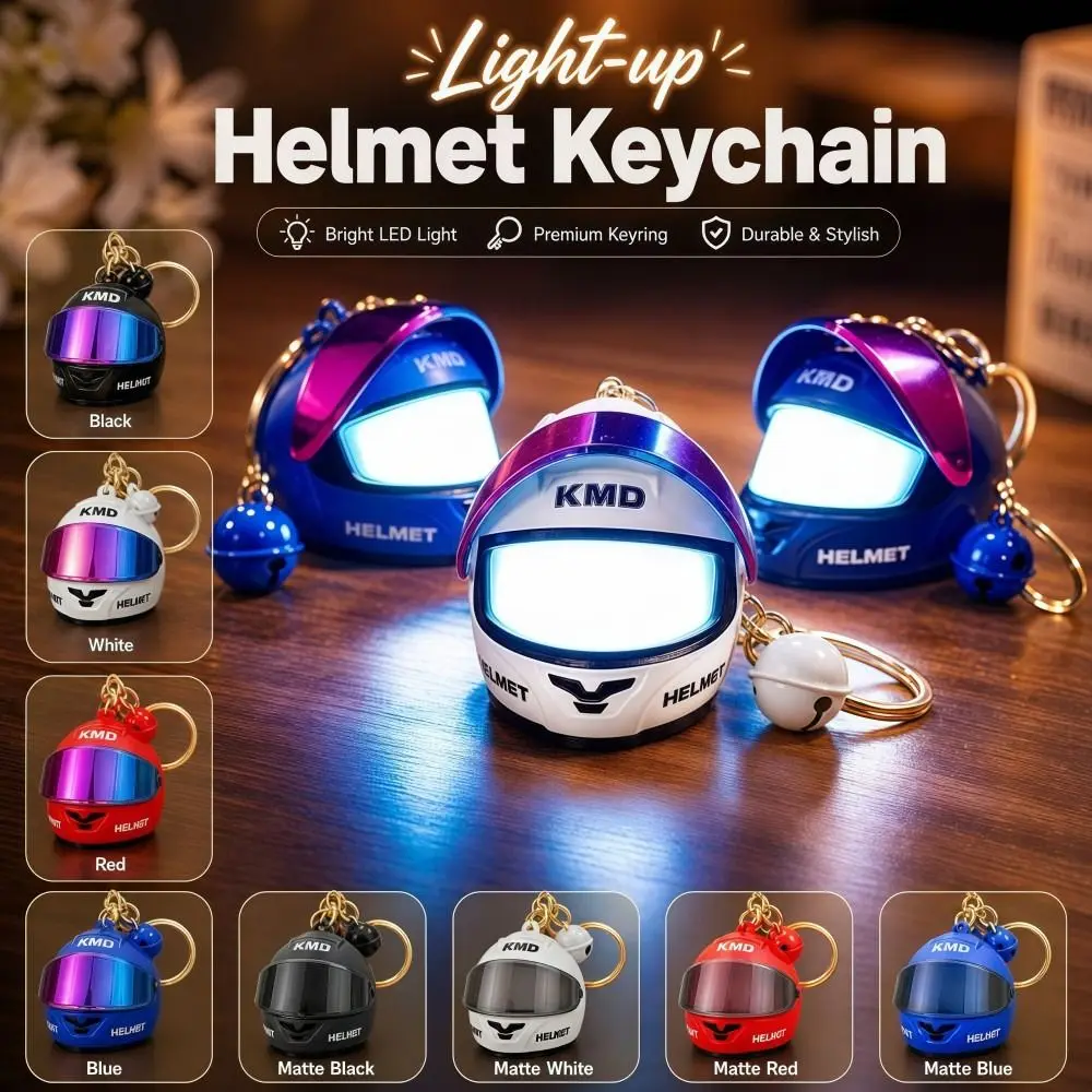 Cooler Leuchtender Helm-Schlüsselanhänger Leichtgewichtiger Realistischer Mini-Nachtlicht-Anhänger Vielseitiger Multifunktionaler Helm-Taschenanhänger – Detail 17