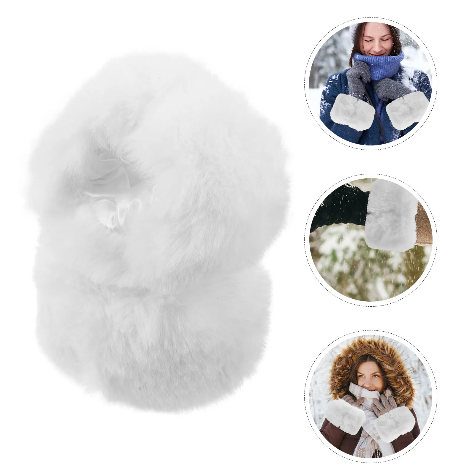 

2 пары термогетер для рук, белые, роскошные, для холодной погоды, стильный зимний аксессуар, идеально подходят для повседневной носки женщинами