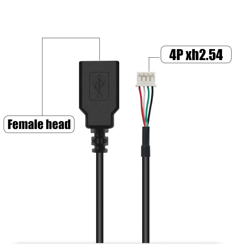 USB Female Terminal Data Cable PH2.0 4P 2.54mm Motherboard Cable USB To Dupont 4 Pin Adapter Extension Cable Touch Screen Cable