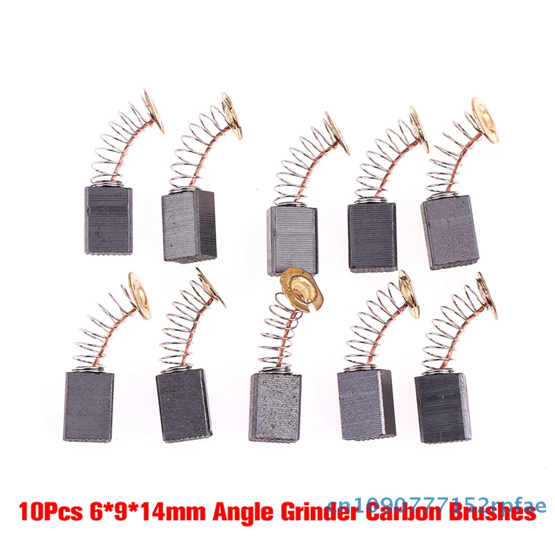 10 Pcs /pack Angle Grinder Carbon Brushes 6*9*14mm Power Tool Electric Motor Spare Part Electric Grinder Replacement