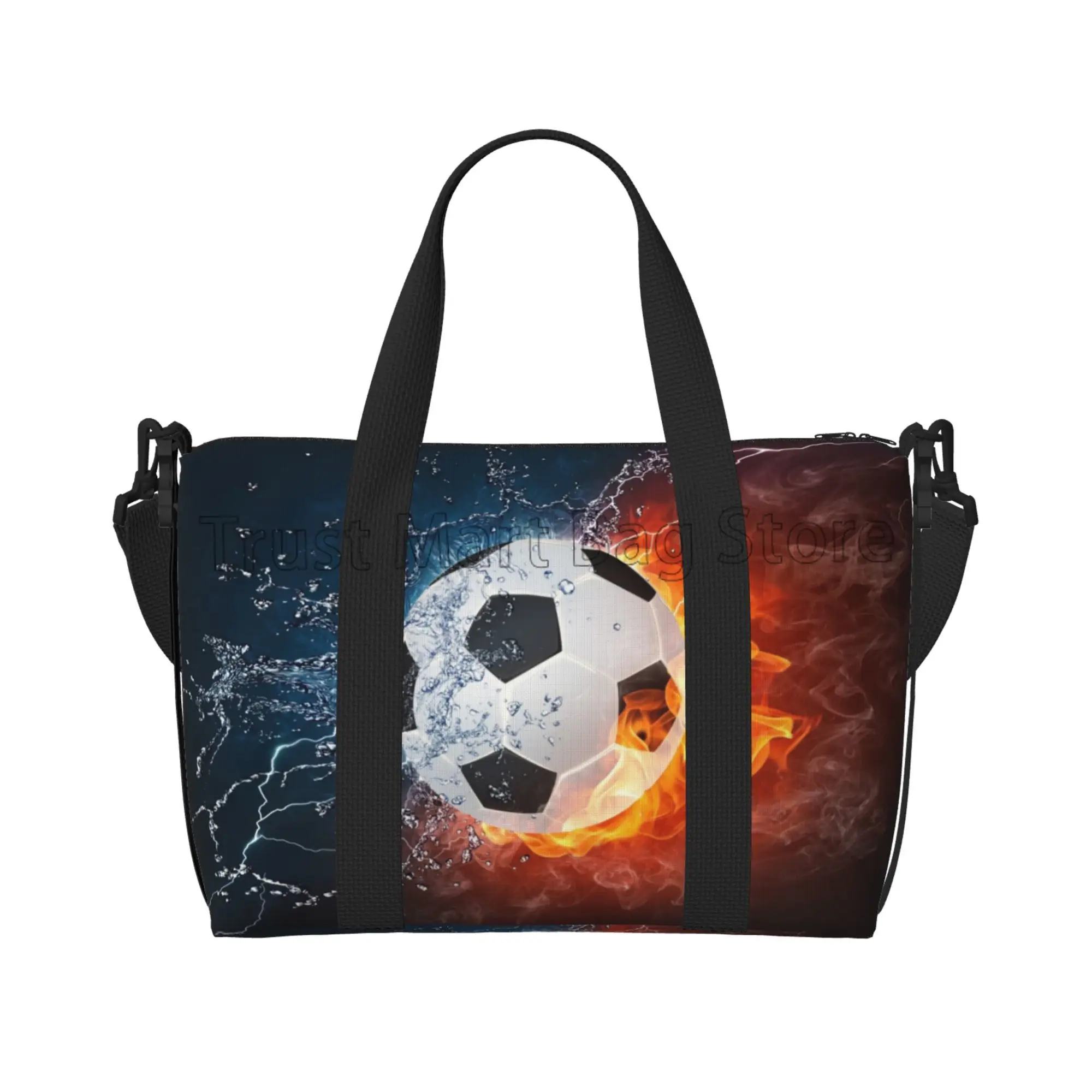 

Soccer Sports Ball Print Duffel Bag Overnight Bags for Women Men Weekender Carry on Shoulder Bag for Sport Travel Gym Yoga