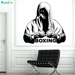 New Design Vinyl Wall Decal Boxer Fighter Boxing Ring Gloves Sport Stickers Home Decor Living Room Art Murals Unique Gift YY763