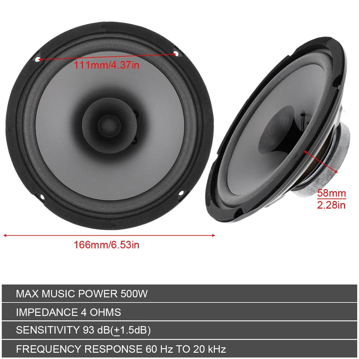1pc / 2pcs 12V 5 Inch 400W Universal Car Coaxial Speaker Vehicle Door Auto Audio Music Stereo Full Range Frequency Hifi Speakers