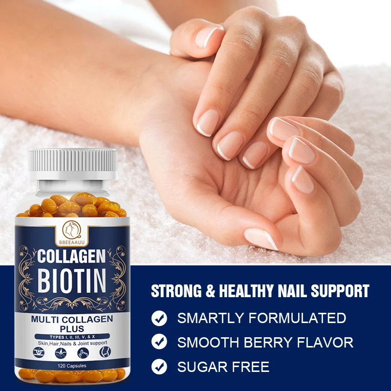 BEAU Collagen Biotin Capsule for Hair Growth Hair, Nails & Skin Healthy Dietary Supplement for Alopecia Areata and Hair Loss