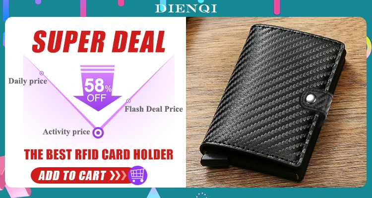 Rfid Credit Card Holder Smart Wallets Men ID Bank Cardholder Case Metal Thin Slim Pop Up Aluminium Minimalist Wallet Luxury Gift