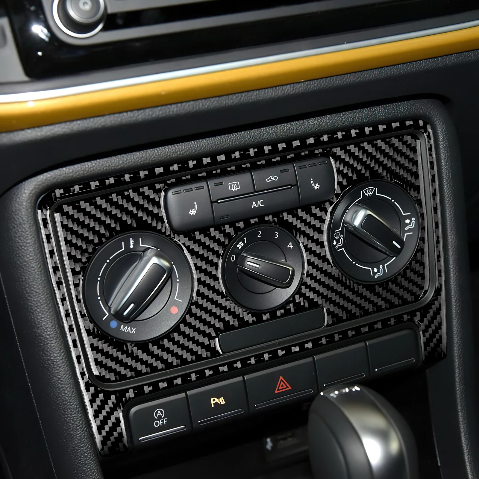 

Carbon Fiber AC Knob Trim Cover for VW Beetle 2012-19 Interior Dashboard Climate Control Ring Frame Car Accessorie Upgrade Decor