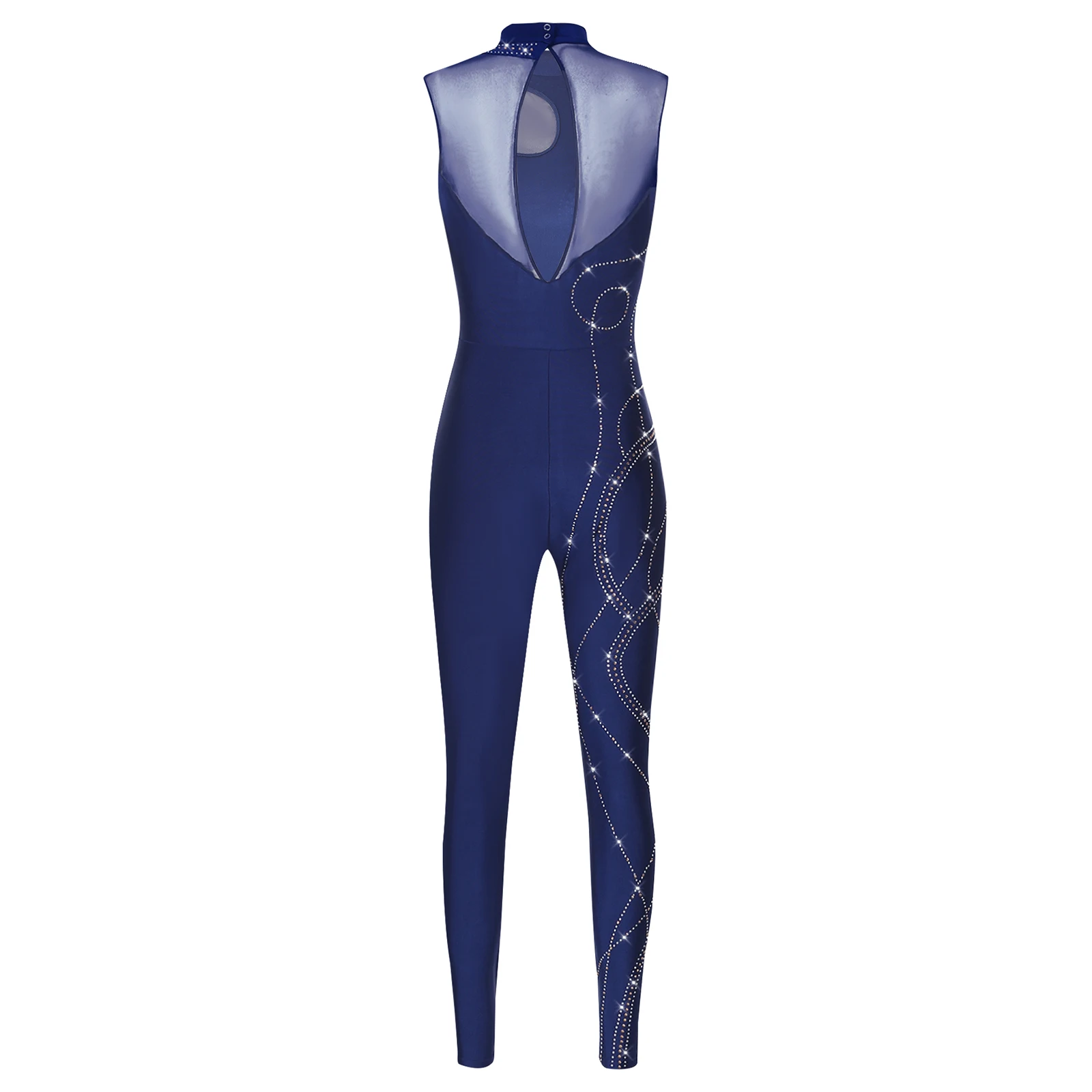 Costume de danse de patinage artistique pour femmes, gymnastique rythmique, strass brillants, combinaison de danse de Ballet, body complet