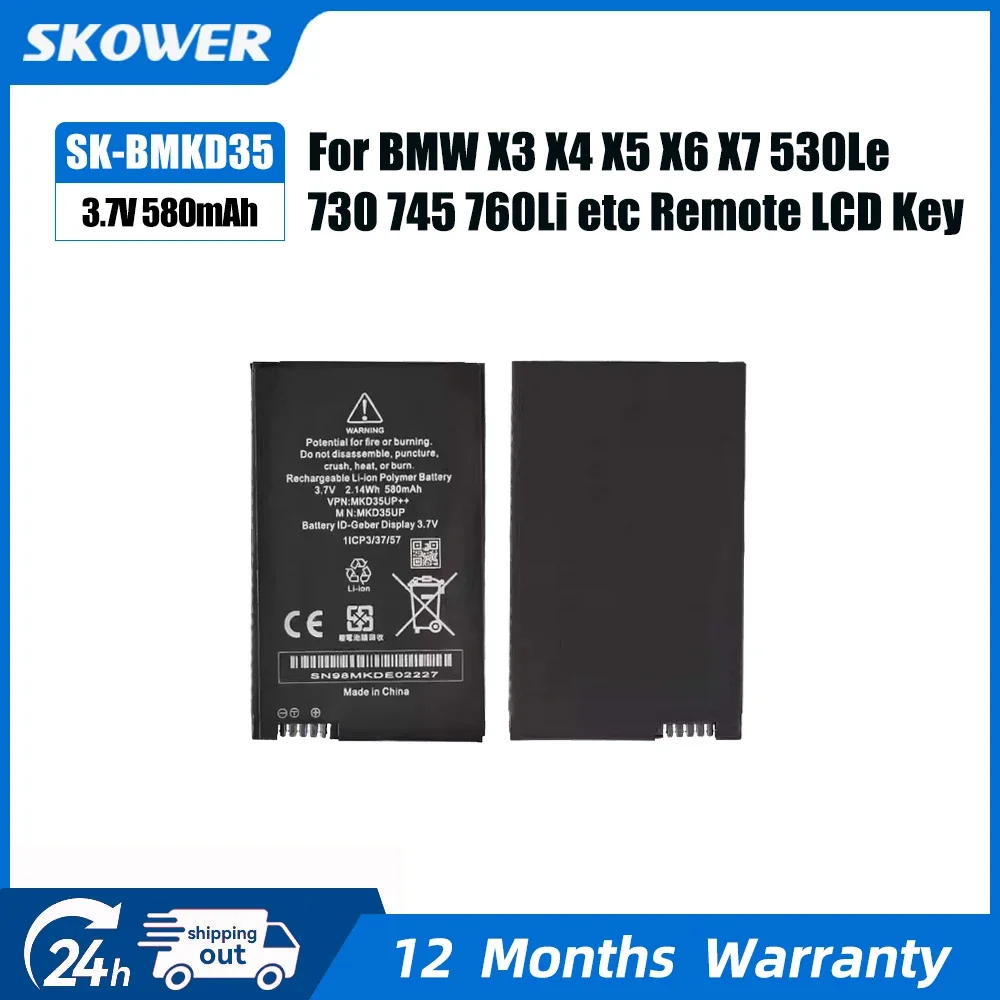 MKD35UP Wiederaufladbare Batterie für BMW 5er 6er 7er GT X3 X4 X5 X6 730 740 745 530 LCD-Display Fernbedienung Autoschlüssel-Batterie