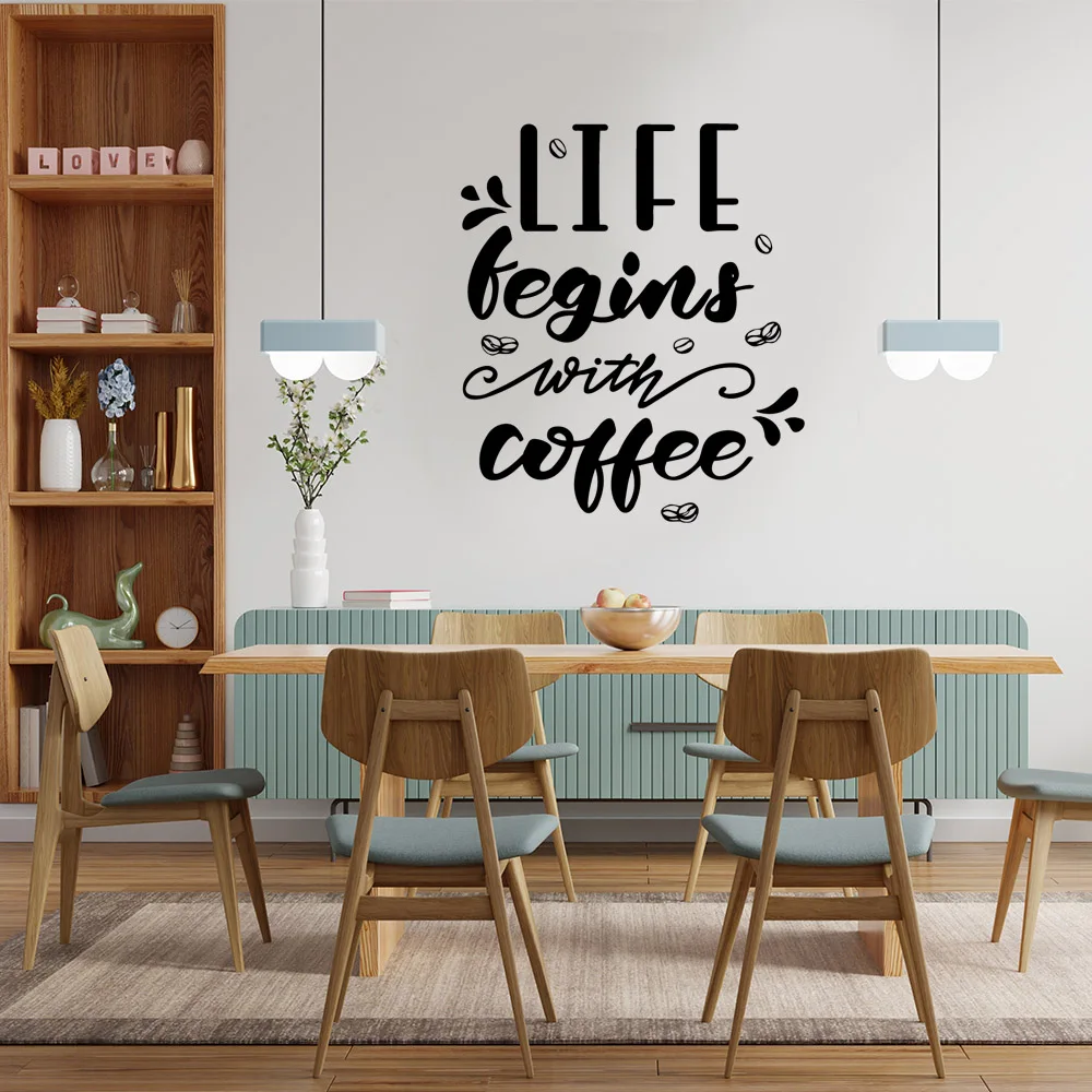 Autocollant créatif en vinyle amovible pour café, affiche murale pour salle d'étude, autocollants créatifs, 1 pièce